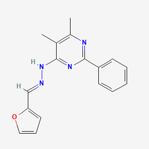 molecular formula C17H16N4O B3843429 N-[(E)-furan-2-ylmethylideneamino]-5,6-dimethyl-2-phenylpyrimidin-4-amine 