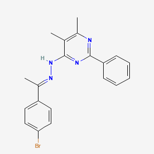 molecular formula C20H19BrN4 B3843455 N-[(E)-1-(4-bromophenyl)ethylideneamino]-5,6-dimethyl-2-phenylpyrimidin-4-amine 