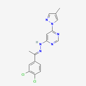 molecular formula C16H14Cl2N6 B3843532 N-[(E)-1-(3,4-dichlorophenyl)ethylideneamino]-6-(4-methylpyrazol-1-yl)pyrimidin-4-amine 
