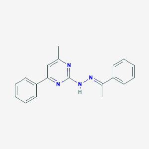 molecular formula C19H18N4 B3843564 1-phenylethanone (4-methyl-6-phenyl-2-pyrimidinyl)hydrazone 