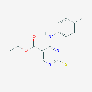 molecular formula C16H19N3O2S B3843597 Ethyl 4-(2,4-dimethylanilino)-2-methylsulfanylpyrimidine-5-carboxylate 