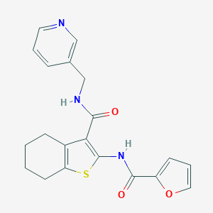 molecular formula C20H19N3O3S B384363 2-(2-furoylamino)-N-(3-pyridinylmethyl)-4,5,6,7-tetrahydro-1-benzothiophene-3-carboxamide 