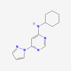 molecular formula C13H17N5 B3843641 N-cyclohexyl-6-(1H-pyrazol-1-yl)pyrimidin-4-amine 