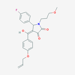 molecular formula C24H24FNO5 B384375 4-[4-(allyloxy)benzoyl]-5-(4-fluorophenyl)-3-hydroxy-1-(3-methoxypropyl)-1,5-dihydro-2H-pyrrol-2-one 