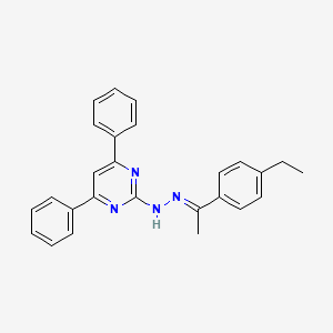 molecular formula C26H24N4 B3843789 N-[(E)-1-(4-ethylphenyl)ethylideneamino]-4,6-diphenylpyrimidin-2-amine 