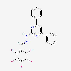 molecular formula C23H13F5N4 B3843792 N-[(E)-(2,3,4,5,6-pentafluorophenyl)methylideneamino]-4,6-diphenylpyrimidin-2-amine 