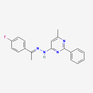 molecular formula C19H17FN4 B3843818 N-[(E)-1-(4-fluorophenyl)ethylideneamino]-6-methyl-2-phenylpyrimidin-4-amine 