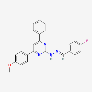 molecular formula C24H19FN4O B3843875 N-[(E)-(4-fluorophenyl)methylideneamino]-4-(4-methoxyphenyl)-6-phenylpyrimidin-2-amine 