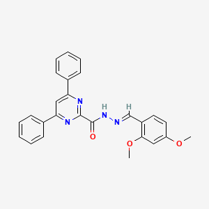 molecular formula C26H22N4O3 B3843990 N'-[(E)-(2,4-dimethoxyphenyl)methylidene]-4,6-diphenylpyrimidine-2-carbohydrazide 
