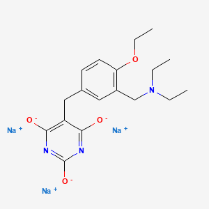 molecular formula C18H22N3Na3O4 B3844128 Trisodium;5-[[3-(diethylaminomethyl)-4-ethoxyphenyl]methyl]pyrimidine-2,4,6-triolate 