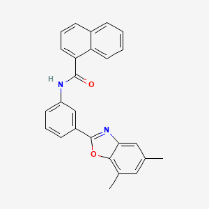 molecular formula C26H20N2O2 B3844222 N-[3-(5,7-dimethyl-1,3-benzoxazol-2-yl)phenyl]naphthalene-1-carboxamide 
