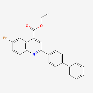 molecular formula C24H18BrNO2 B3844309 Ethyl 6-bromo-2-(4-phenylphenyl)quinoline-4-carboxylate 
