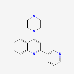 molecular formula C19H20N4 B3844404 Quinoline, 4-(4-methyl-1-piperazinyl)-2-(3-pyridinyl)- CAS No. 133671-62-2