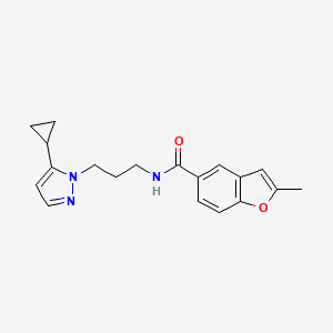 molecular formula C19H21N3O2 B3844548 N-[3-(5-cyclopropyl-1H-pyrazol-1-yl)propyl]-2-methyl-1-benzofuran-5-carboxamide 