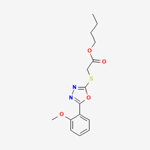 molecular formula C15H18N2O4S B3844564 butyl {[5-(2-methoxyphenyl)-1,3,4-oxadiazol-2-yl]thio}acetate 