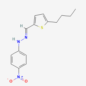 molecular formula C15H17N3O2S B3844588 N-[(E)-(5-butylthiophen-2-yl)methylideneamino]-4-nitroaniline 
