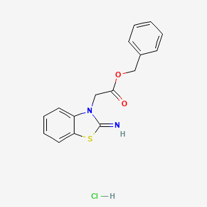 molecular formula C16H15ClN2O2S B3844651 Benzyl 2-(2-imino-1,3-benzothiazol-3-yl)acetate;hydrochloride 