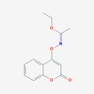 molecular formula C13H13NO4 B3844664 ethyl (1Z)-N-(2-oxochromen-4-yl)oxyethanimidate 