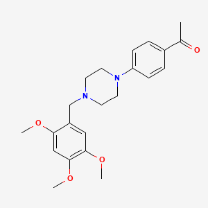 molecular formula C22H28N2O4 B3844706 1-[4-[4-[(2,4,5-Trimethoxyphenyl)methyl]piperazin-1-yl]phenyl]ethanone 