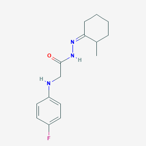 molecular formula C15H20FN3O B3844802 2-[(4-Fluorophenyl)amino]-N'-[(1Z)-2-methylcyclohexylidene]acetohydrazide 