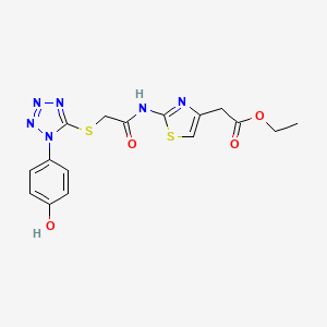 molecular formula C16H16N6O4S2 B3844810 ethyl {2-[({[1-(4-hydroxyphenyl)-1H-tetrazol-5-yl]thio}acetyl)amino]-1,3-thiazol-4-yl}acetate 