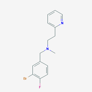 molecular formula C15H16BrFN2 B3844835 N-[(3-bromo-4-fluorophenyl)methyl]-N-methyl-2-pyridin-2-ylethanamine 