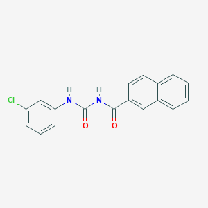 molecular formula C18H13ClN2O2 B3844849 N-{[(3-chlorophenyl)amino]carbonyl}-2-naphthamide 