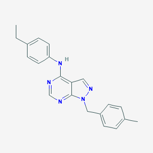 molecular formula C21H21N5 B384486 N-(4-ethylphenyl)-1-(4-methylbenzyl)-1H-pyrazolo[3,4-d]pyrimidin-4-amine CAS No. 612524-31-9