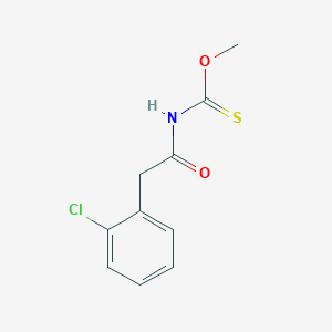 molecular formula C10H10ClNO2S B3844878 O-methyl N-[2-(2-chlorophenyl)acetyl]carbamothioate 
