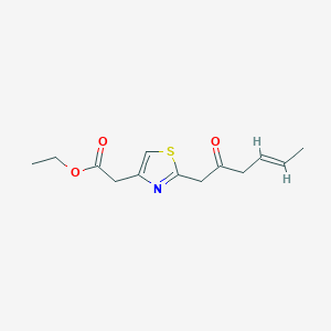 molecular formula C13H17NO3S B3844889 ethyl 2-[2-[(E)-2-oxohex-4-enyl]-1,3-thiazol-4-yl]acetate 