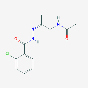 molecular formula C12H14ClN3O2 B3844922 N-[(Z)-1-acetamidopropan-2-ylideneamino]-2-chlorobenzamide 