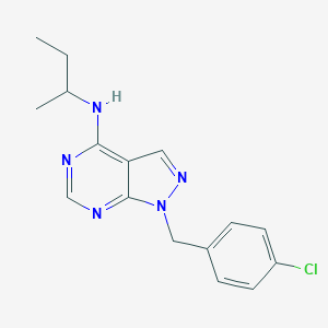 molecular formula C16H18ClN5 B384493 N-(SEC-BUTYL)-1-(4-CHLOROBENZYL)-1H-PYRAZOLO(3,4-D)PYRIMIDIN-4-AMINE CAS No. 612523-96-3