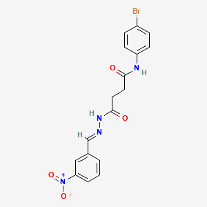 molecular formula C17H15BrN4O4 B3845004 N-(4-Bromophenyl)-4-(2-(3-nitrobenzylidene)hydrazino)-4-oxobutanamide CAS No. 303084-71-1