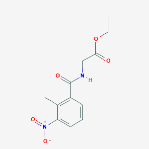 molecular formula C12H14N2O5 B3845190 ETHYL 2-[(2-METHYL-3-NITROPHENYL)FORMAMIDO]ACETATE 