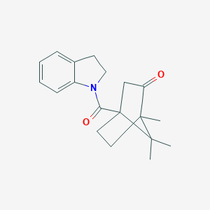 molecular formula C19H23NO2 B384534 4-(2,3-dihydro-1H-indol-1-ylcarbonyl)-1,7,7-trimethylbicyclo[2.2.1]heptan-2-one CAS No. 618402-41-8