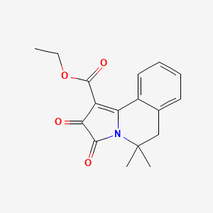 molecular formula C17H17NO4 B3845445 ETHYL 5,5-DIMETHYL-2,3-DIOXO-2H,3H,5H,6H-PYRROLO[2,1-A]ISOQUINOLINE-1-CARBOXYLATE 