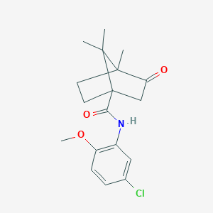 molecular formula C18H22ClNO3 B384546 N-(5-chloro-2-methoxyphenyl)-4,7,7-trimethyl-3-oxobicyclo[2.2.1]heptane-1-carboxamide CAS No. 618403-01-3