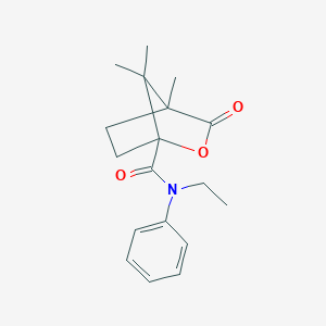 molecular formula C18H23NO3 B384559 N-ethyl-4,7,7-trimethyl-3-oxo-N-phenyl-2-oxabicyclo[2.2.1]heptane-1-carboxamide CAS No. 618400-19-4