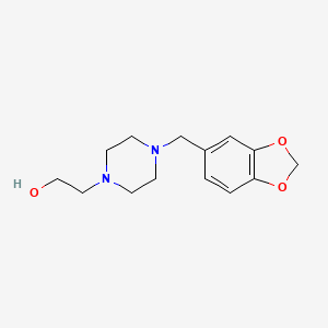 molecular formula C14H20N2O3 B3845606 Piperazine, 1-(2-hydroxyethyl)-4-(3,4-methylenedioxybenzyl)- CAS No. 55436-33-4