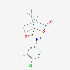 molecular formula C16H17Cl2NO3 B384563 N-(3,4-dichlorophenyl)-4,7,7-trimethyl-3-oxo-2-oxabicyclo[2.2.1]heptane-1-carboxamide CAS No. 578719-17-2