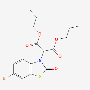 molecular formula C16H18BrNO5S B3845718 dipropyl (6-bromo-2-oxo-1,3-benzothiazol-3(2H)-yl)malonate 