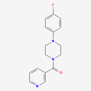 molecular formula C16H16FN3O B3845914 Piperazine, 1-(4-fluorophenyl)-4-(3-pyridinylcarbonyl)- CAS No. 124444-81-1