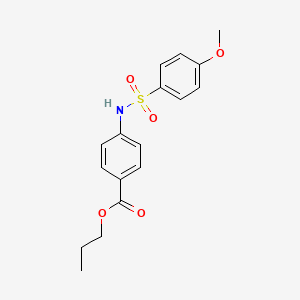 molecular formula C17H19NO5S B3845981 PROPYL 4-(4-METHOXYBENZENESULFONAMIDO)BENZOATE 