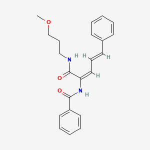 molecular formula C22H24N2O3 B3846346 N-[(2E,4E)-1-(3-methoxypropylamino)-1-oxo-5-phenylpenta-2,4-dien-2-yl]benzamide 