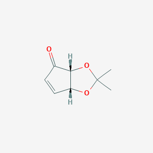 molecular formula C8H10O3 B038464 (3aR,6aR)-2,2-Dimethyl-3aH-cyclopenta[d][1,3]dioxol-4(6aH)-one CAS No. 115509-13-2