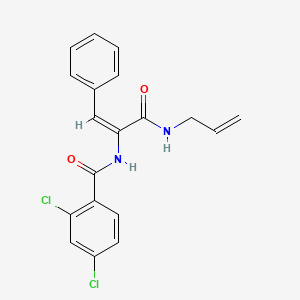 molecular formula C19H16Cl2N2O2 B3846516 N-(1-Allylcarbamoyl-2-phenyl-vinyl)-2,4-dichloro-benzamide 
