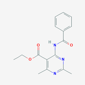 molecular formula C16H17N3O3 B3846821 Ethyl 4-benzamido-2,6-dimethylpyrimidine-5-carboxylate 