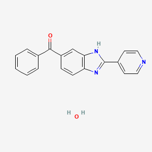 molecular formula C19H15N3O2 B3846876 phenyl-(2-pyridin-4-yl-3H-benzimidazol-5-yl)methanone;hydrate 