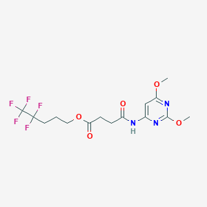 molecular formula C15H18F5N3O5 B3846887 4,4,5,5,5-Pentafluoropentyl 4-[(2,6-dimethoxypyrimidin-4-yl)amino]-4-oxobutanoate 