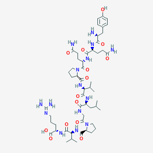 molecular formula C53H85N15O14 B038470 Tyrosyl-glutaminyl-glutaminyl-prolyl-valyl-leucyl-glycyl-prolyl-valyl-arginine CAS No. 118060-90-5